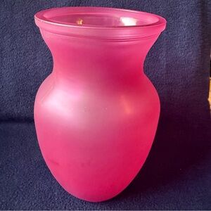 Frosted glass vase matte blush rose color.